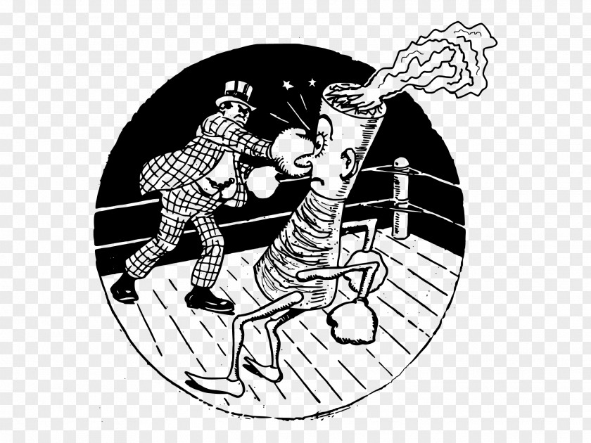 Fight With A Cigarette Smoking Boxing Clip Art PNG