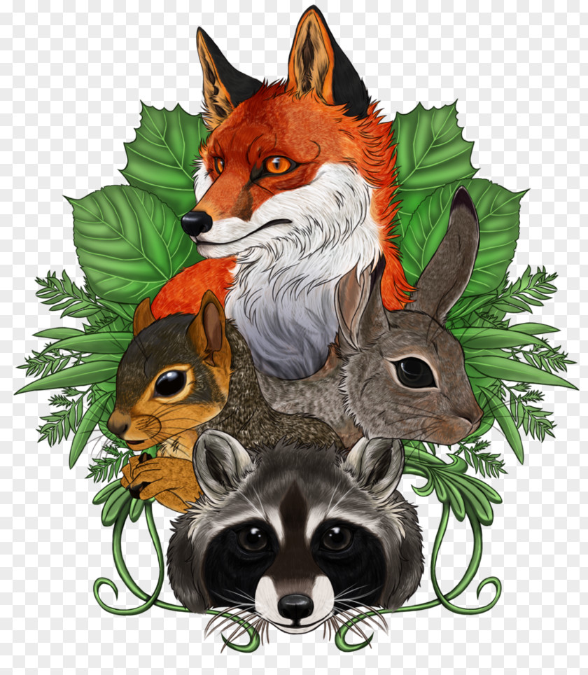 Forest Friends Printables Red Fox Fauna Illustration Christmas Ornament Whiskers PNG