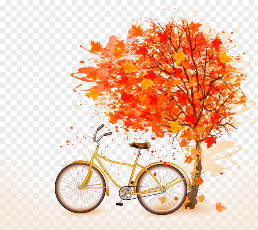 Maple And Bicycles Autumn Bicycle Royalty-free PNG