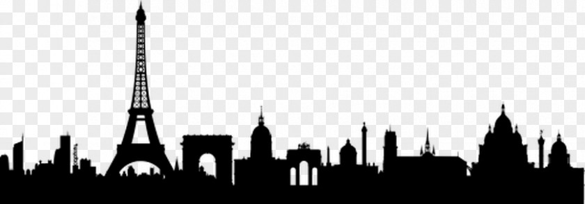 Paris Skyline Silhouette Mural Wall Decal PNG