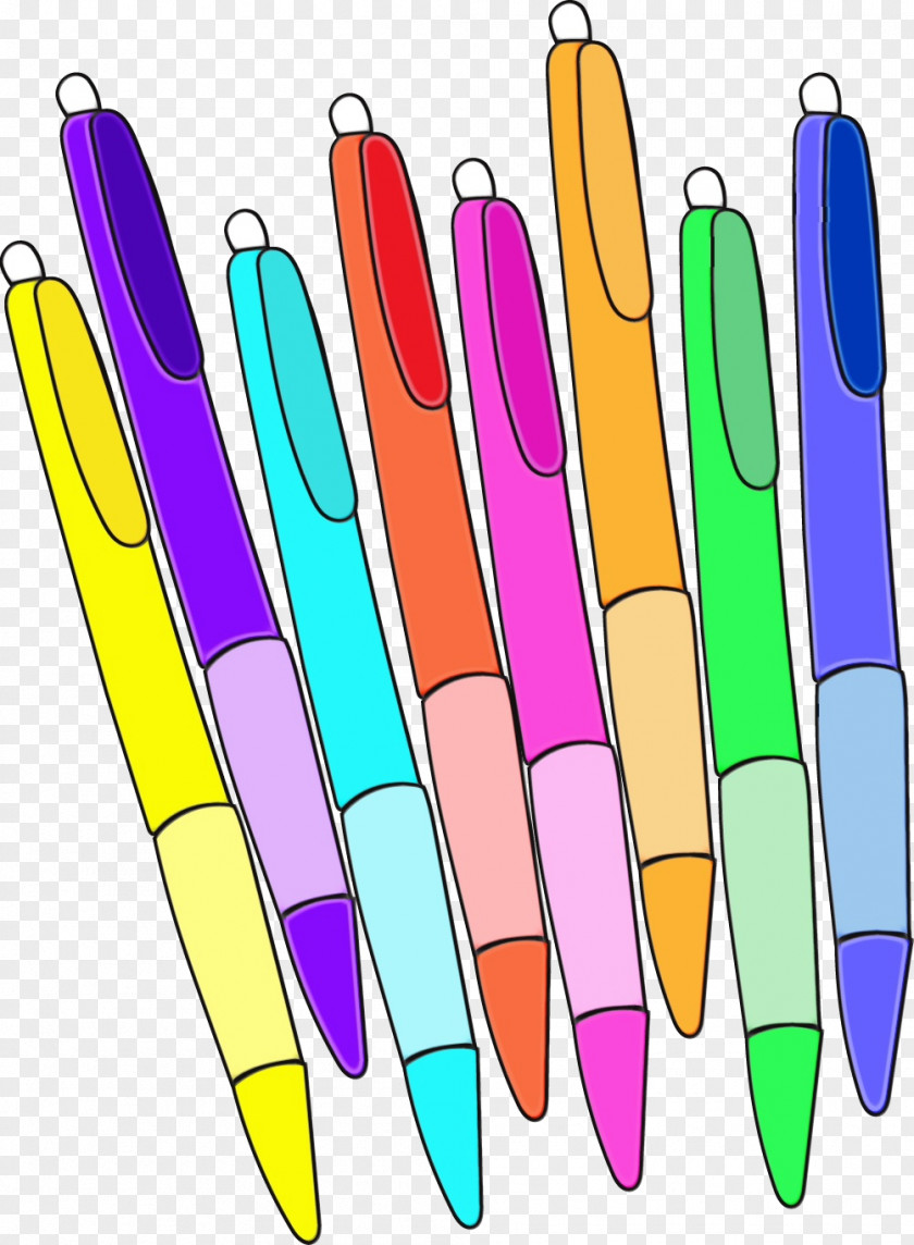 Office Supplies Pen Watercolor Background PNG