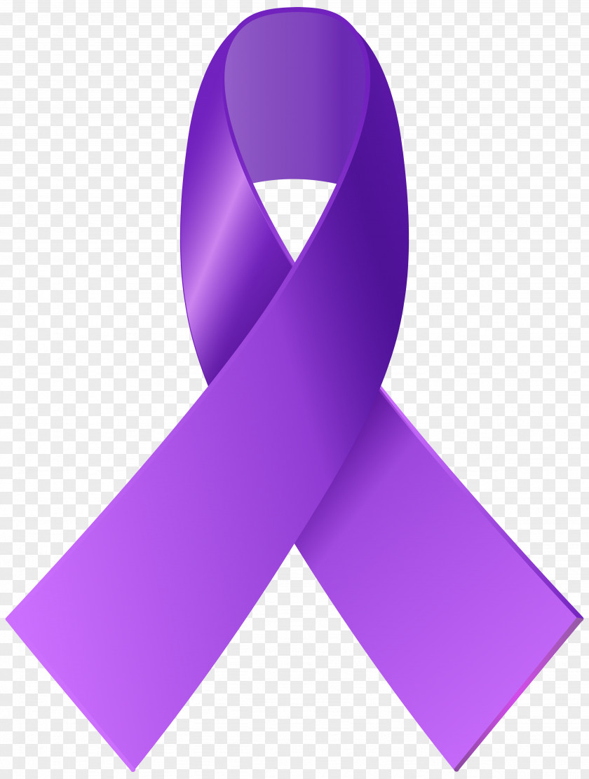 Purple Ribbon Paper Awareness Clip Art PNG