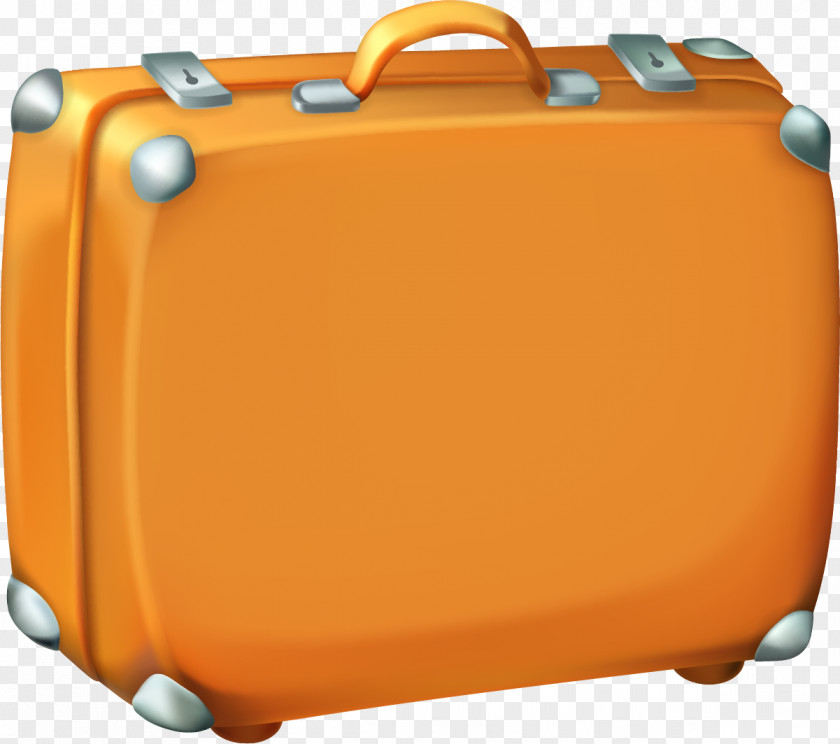 Cartoon Yellow Suitcase Baggage Travel Clip Art PNG