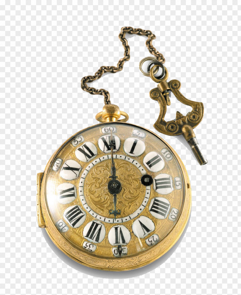 Clock 01504 Gold Silver Locket PNG