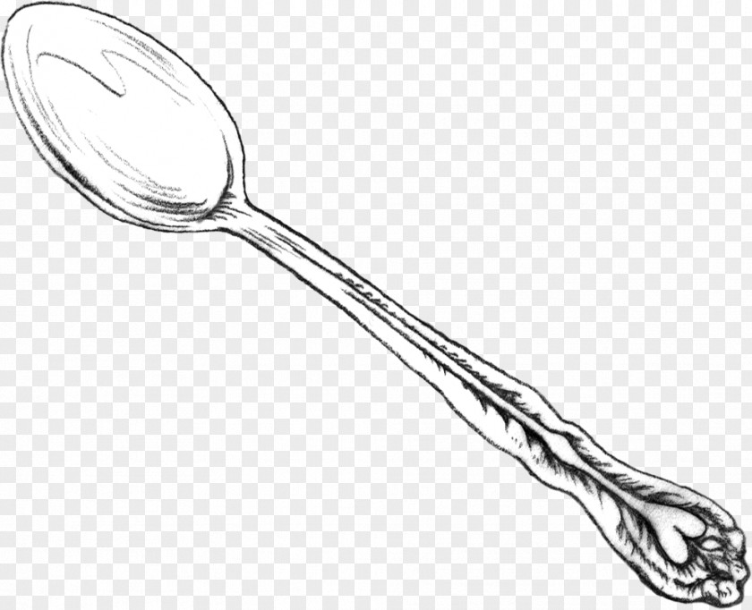 Spoon Knife Fork Drawing Black And White PNG