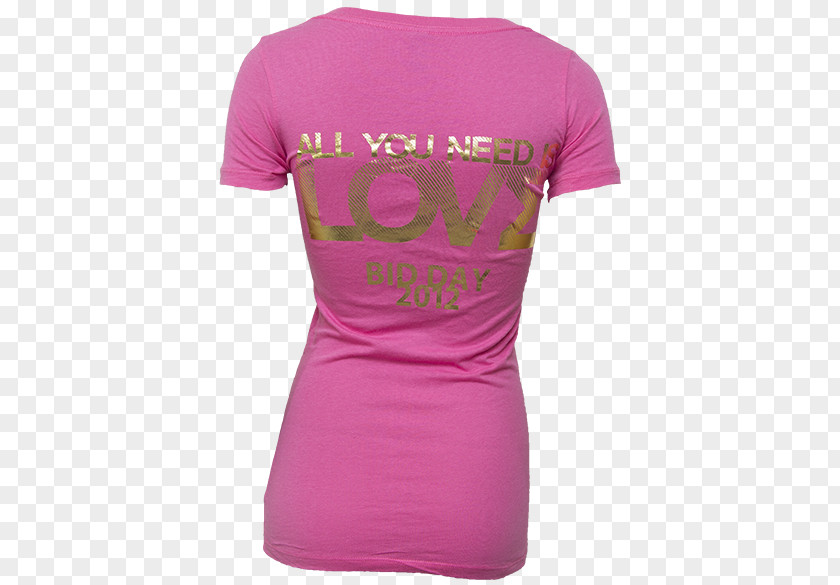 All You Need Is Love T-shirt Sleeve Neck Pink M PNG