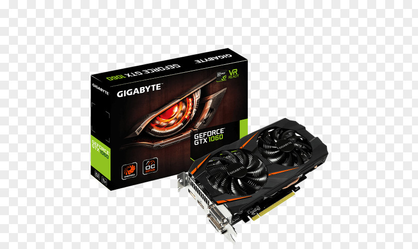 Nvidia Graphics Cards & Video Adapters NVIDIA GeForce GTX 1060 GDDR5 SDRAM Gigabyte Technology PNG