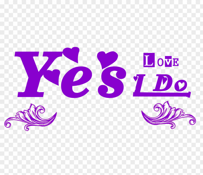 Purple Marriage Yes Art Word Fontwork Computer File PNG