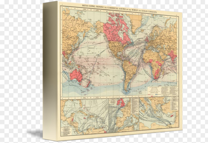 Vintage Globe Map World Canvas Print Drawing PNG