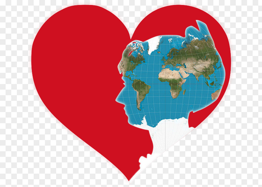 Flag Heart Earth Map PNG