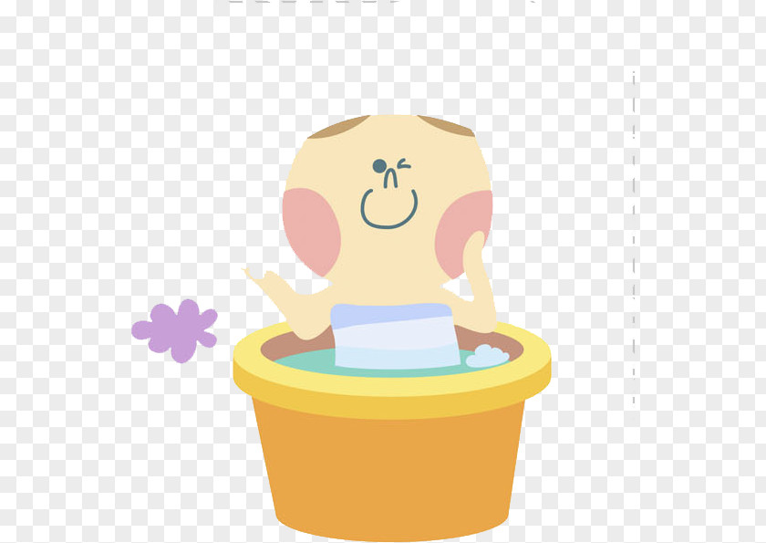 Lovely Baby Bathing Cuteness Infant Illustration PNG