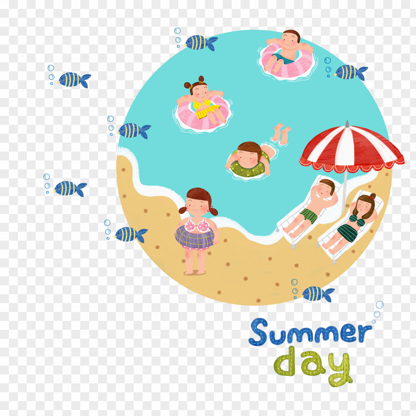 Summer Art Word Drawing Stock Illustration Beach PNG