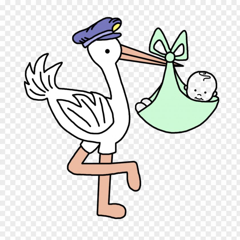 Transparent Baby Stork Announcement Infant Clip Art Diaper Shower PNG