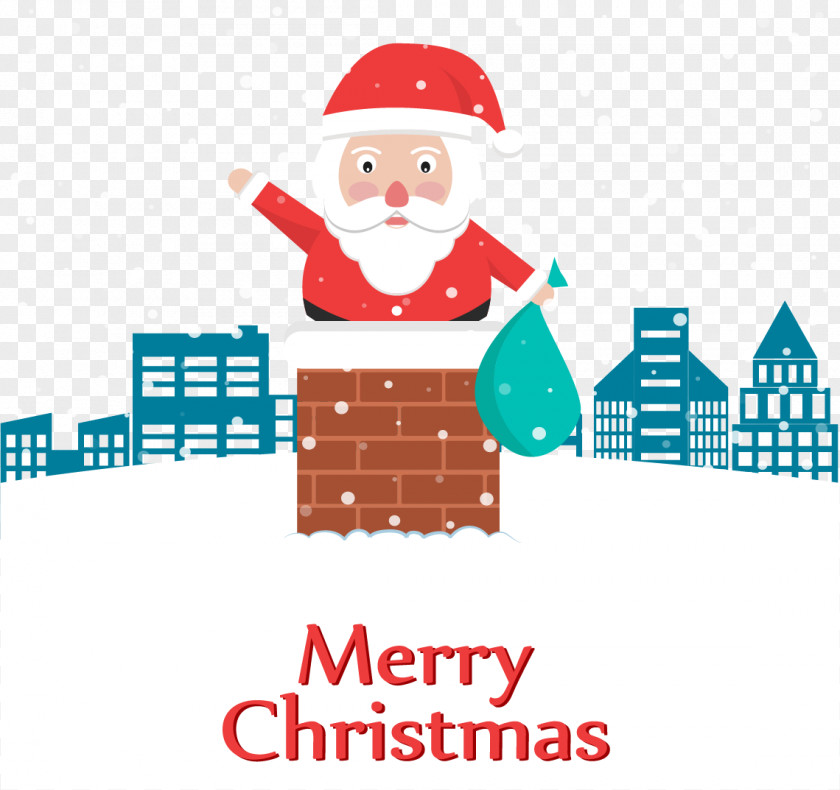 Snow Chimney Santa Claus Christmas Clip Art PNG