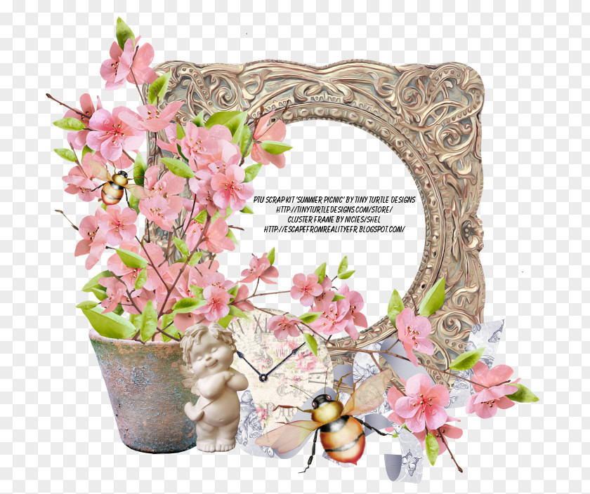 Summer Picnic Floral Design Picture Frames Flower PNG