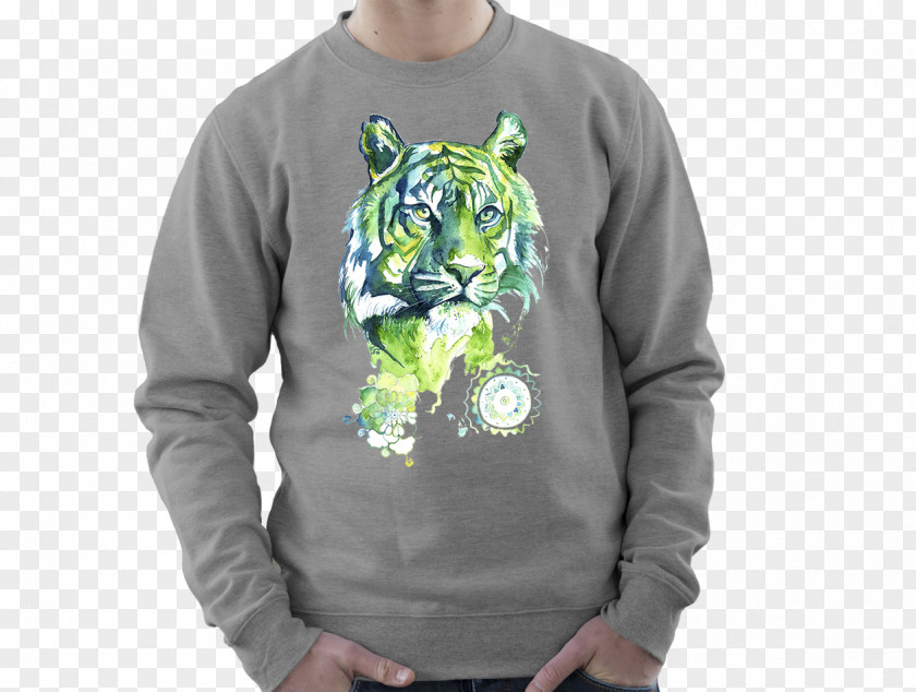 Tiger Print Hoodie T-shirt Sleeve Sweater Bluza PNG