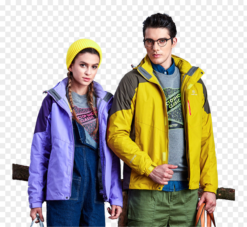 Couple Jackets Clothing Hoodie T-shirt Jacket Hiking Apparel PNG