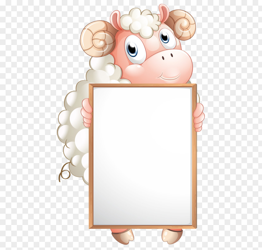 Sheep And Board Holding Company Illustration PNG