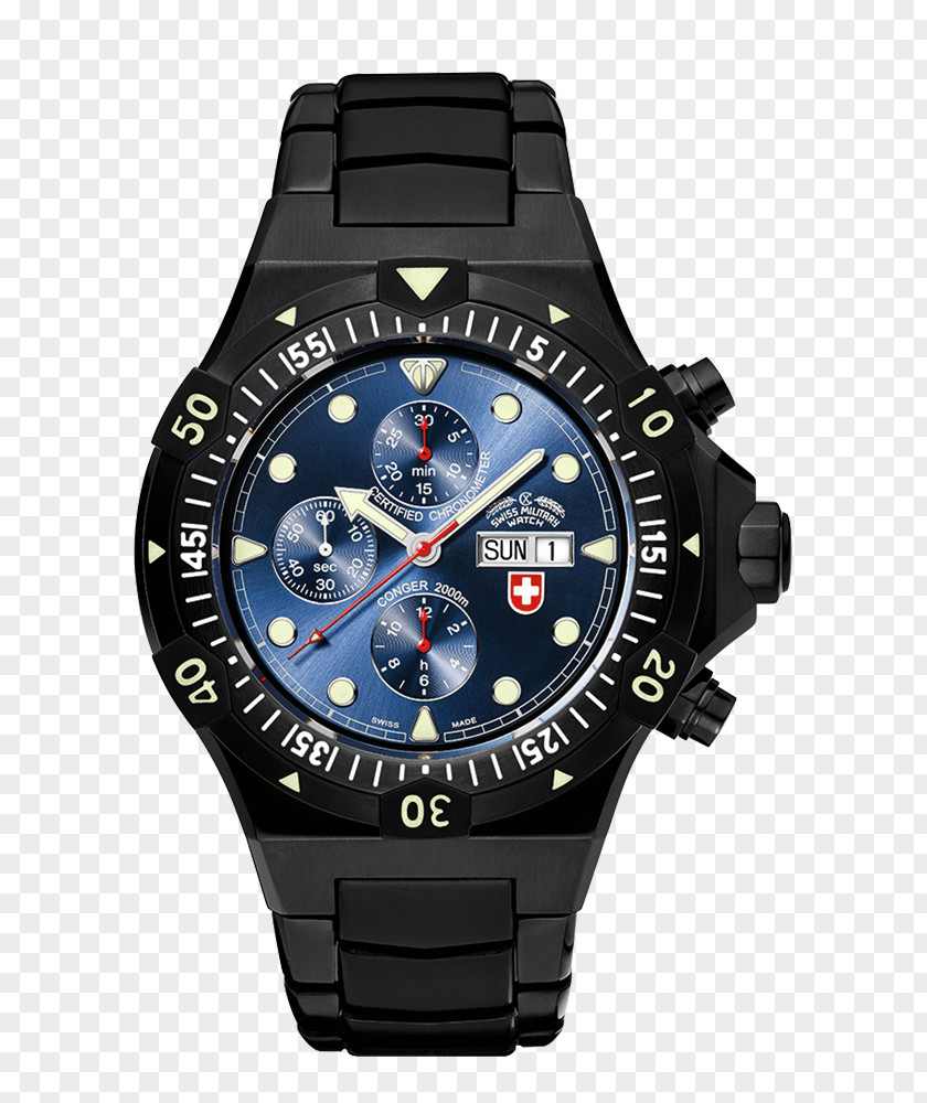 Watch Automatic Eco-Drive Blue Chronograph PNG