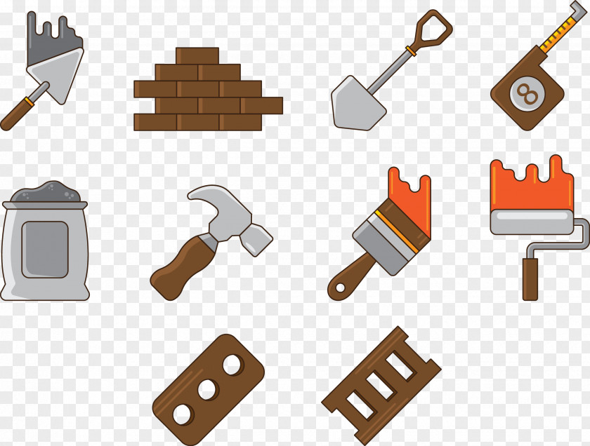 Vector Construction Tools Bricklayer Graphic Design Architectural Engineering PNG