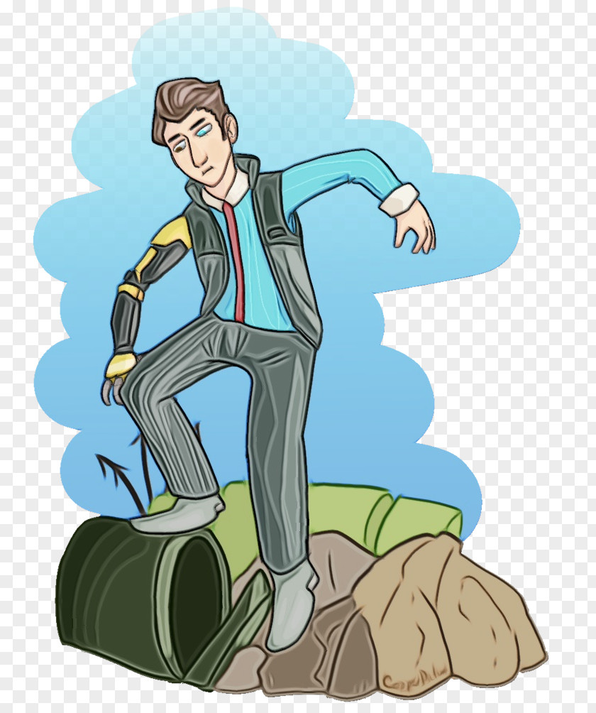 Style Drawing Cartoon Male Animation Recreation Sitting PNG