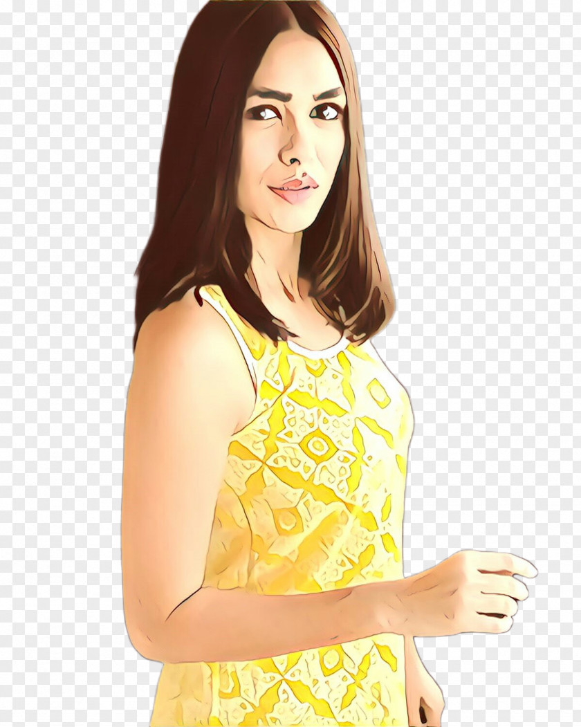 Waist Day Dress Clothing Yellow Shoulder Fashion Model PNG
