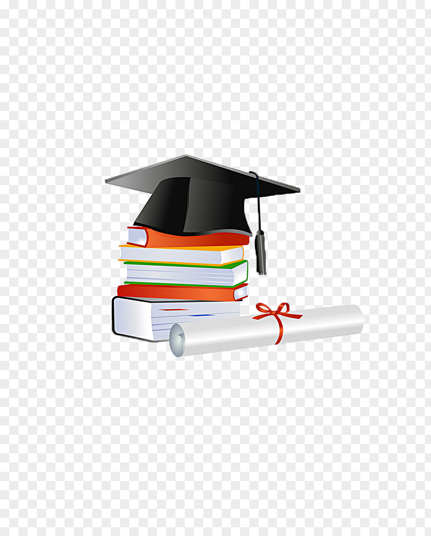 Bachelor Of Cap And Textbooks Graduation Ceremony Diploma Bachelors Degree Square Academic PNG