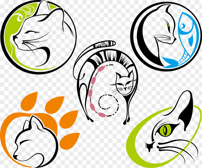 Hand-painted Cat Vector Material,Hand Drawn Template Download Silhouette Clip Art PNG