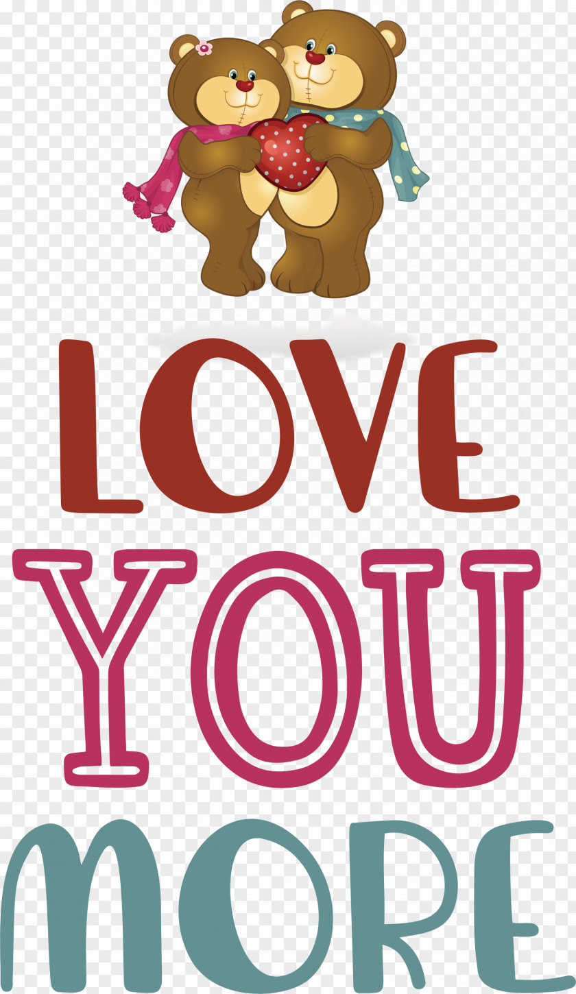 Love You More Valentines Day Quote PNG