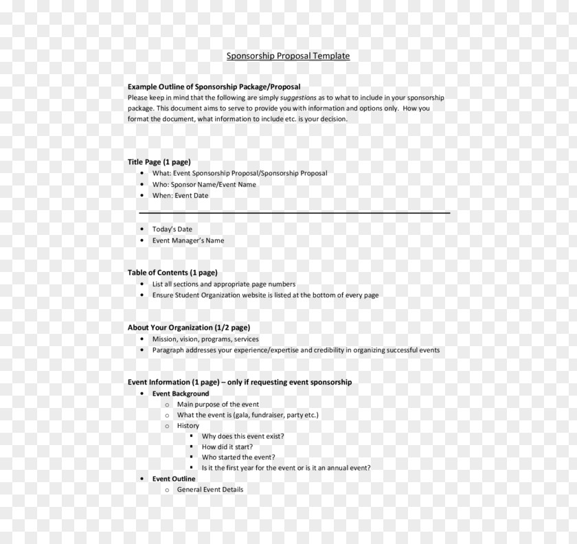 Proposal Document Template Letter Microsoft Word PNG