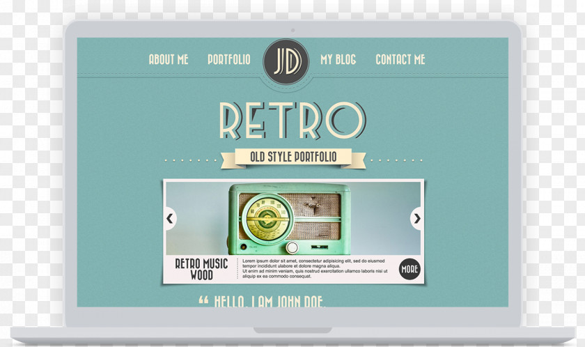 Vintage Retro Menu Design Template WordPress Responsive Web Career Portfolio Style PNG