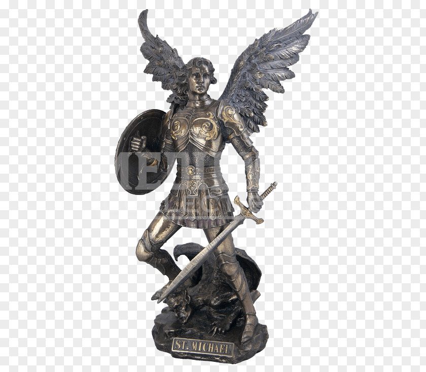 Saint Michael Statue Bronze Sculpture Archangel PNG