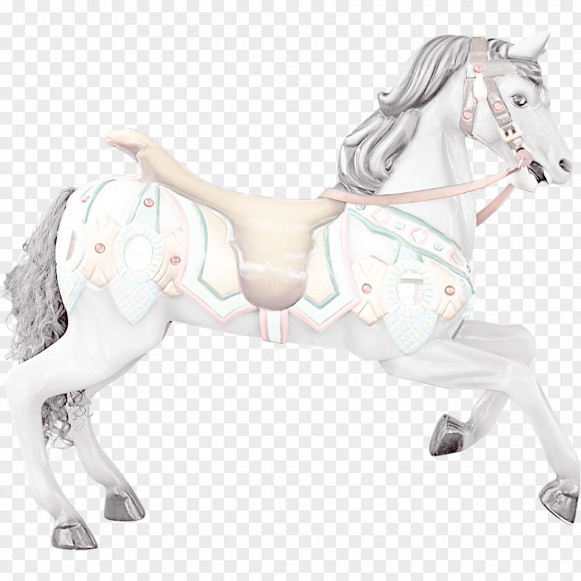 White Horse Shape Mustang Pony Mane PNG