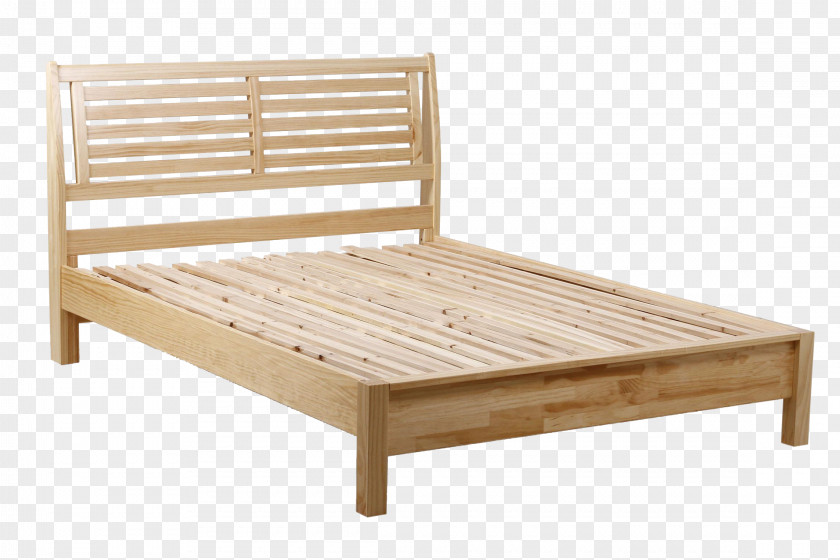 Wooden Double Bed Frame PNG