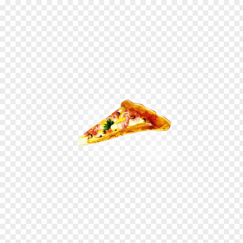 Yellow Seafood Pizza Triangle Pattern PNG