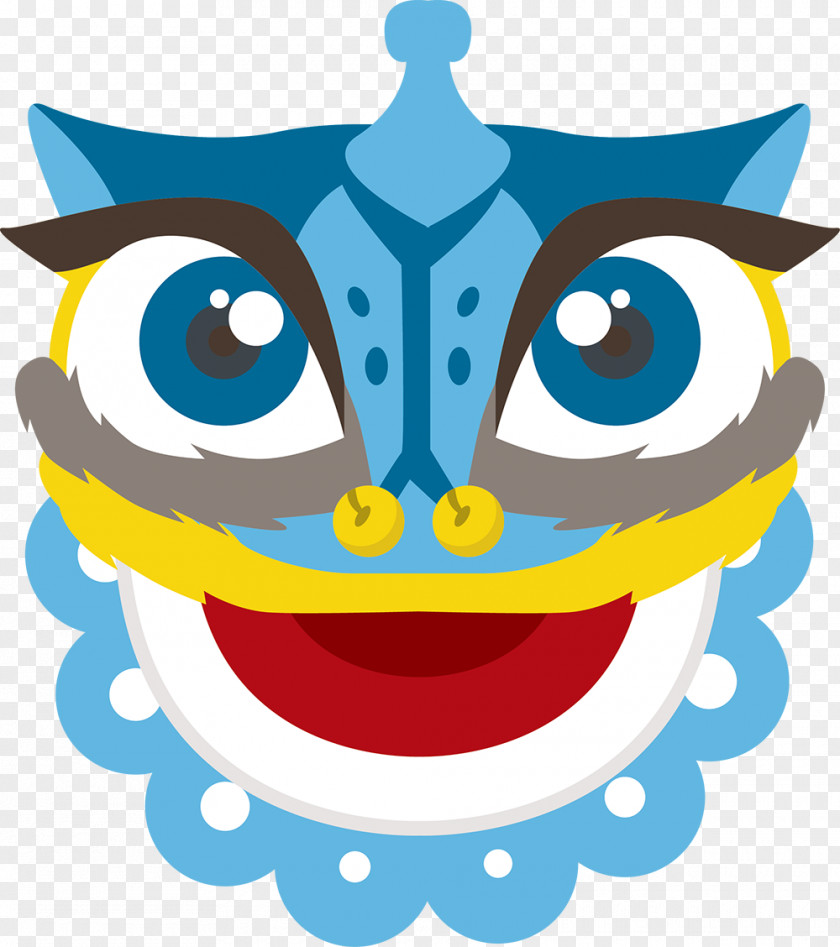 Blue New Year Lion Cartoon Vector Dance Chinese Clip Art PNG
