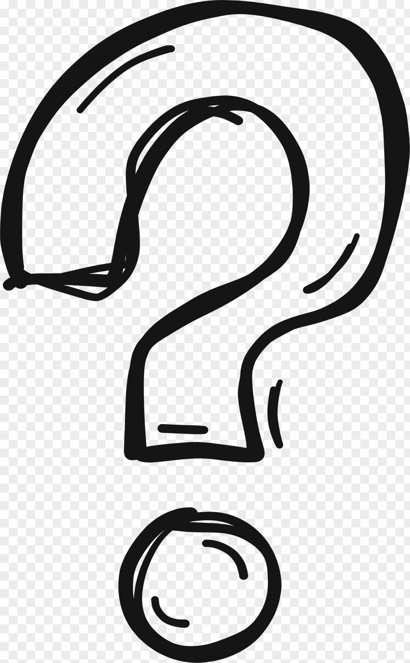 Hollow Hand Painted Question Mark Clip Art PNG