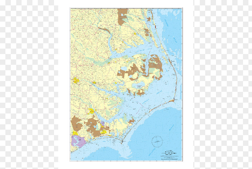 Map Pamlico Sound Albemarle Outer Banks River PNG