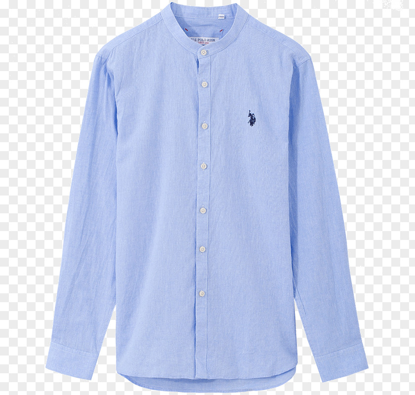 Polo Long-sleeved T-shirt Blue PNG