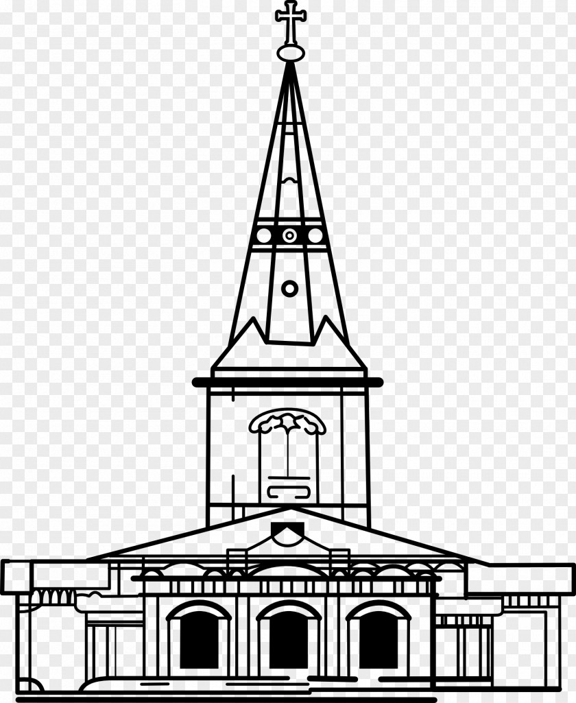 Church Line Art Drawing Steeple Clip PNG