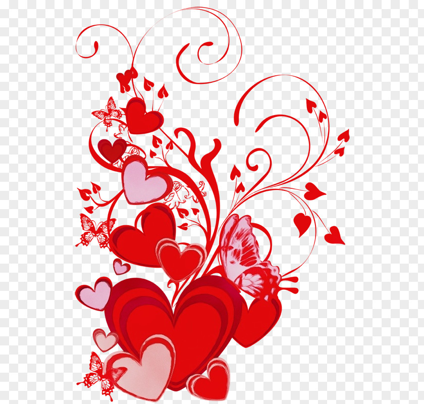 Love Floral Design Valentine's Day PNG
