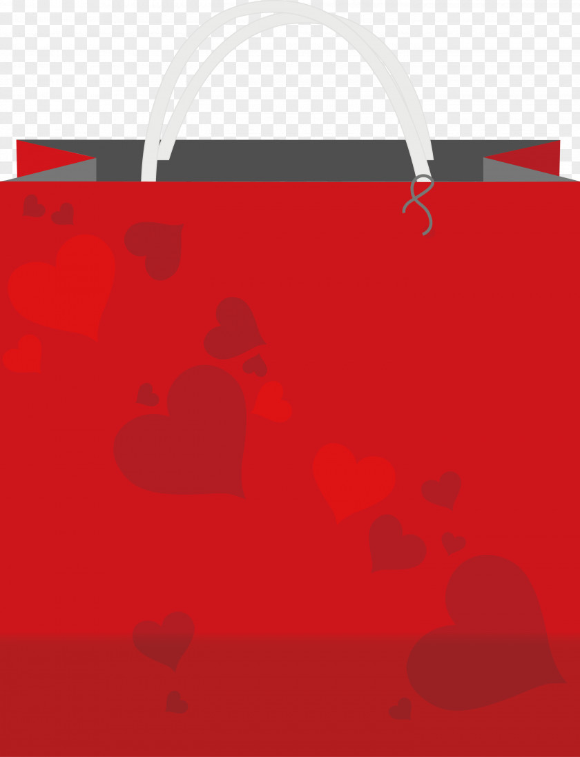 Red Shopping Bag Design Heart Handbag Wallpaper PNG