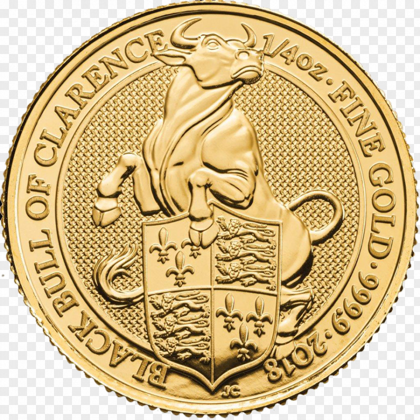 Coin The Queen's Beasts Royal Mint Bullion Gold PNG