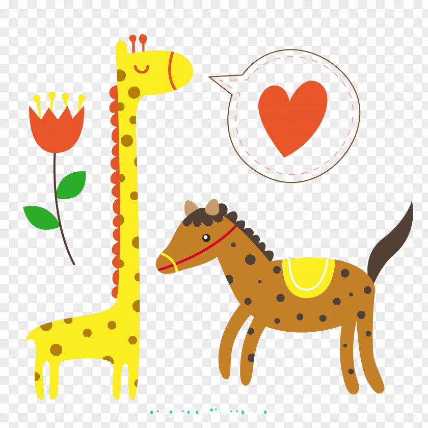 Cartoon Giraffe And Zebra Spots Vector Horse Clip Art PNG