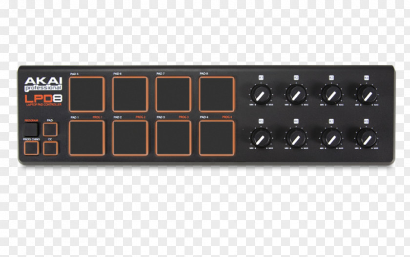 Laptop Akai Professional LPD8 MIDI Controller PNG