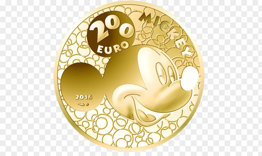 200 Euro Monnaie De Paris Mickey Mouse Gold Note PNG