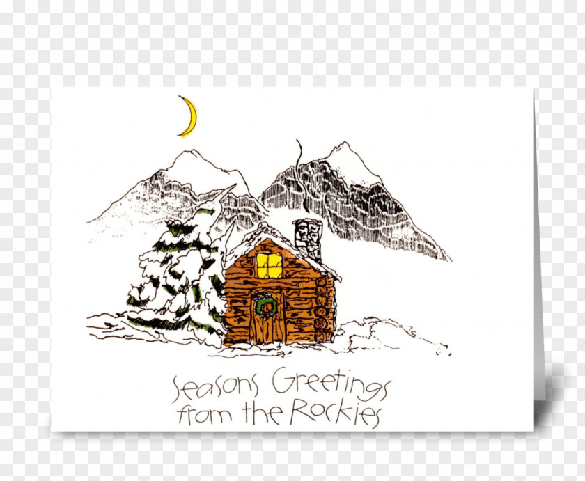 Hut Peace Christmas Card Background PNG
