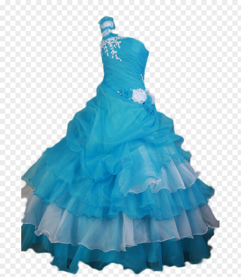 Gown Dress Ball Blue Prom PNG