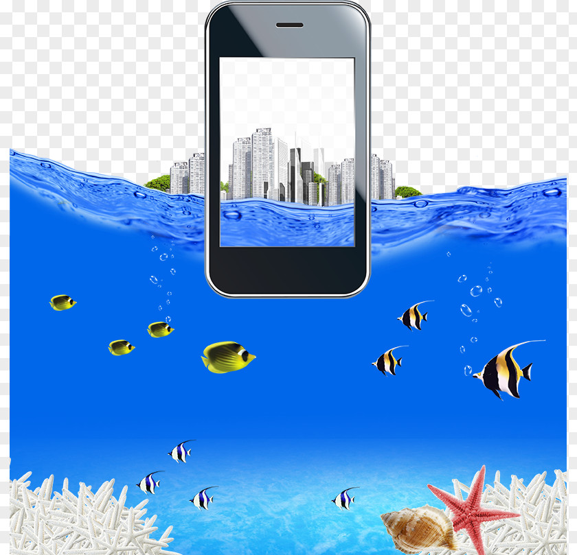 Smart Phones And Underwater World Poster Sea Smartphone PNG
