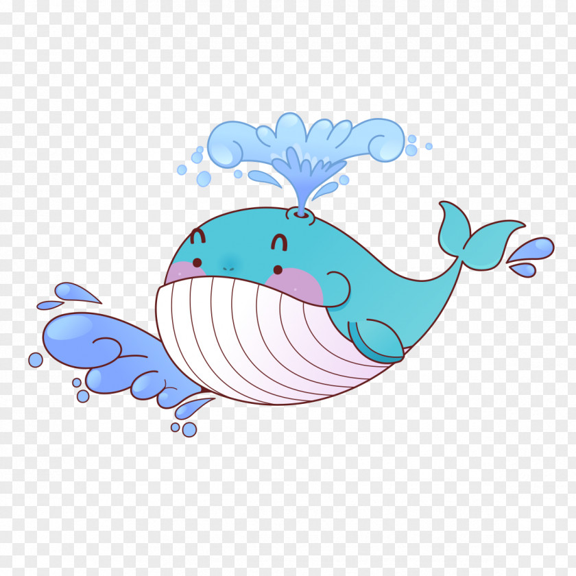 Cartoon Whale Pattern Sticker PNG
